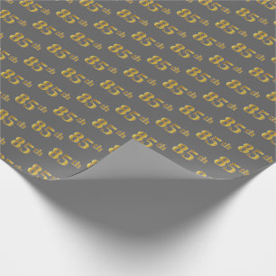 Papier Cadeau Gris, Faux Or 85e (Quatre-Vingt-Cinquième) Evéneme