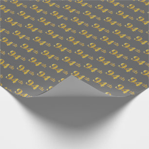 Papier Cadeau Gris, Faux Or 94e (Quatre-Vingt-Quatorzième) Événe