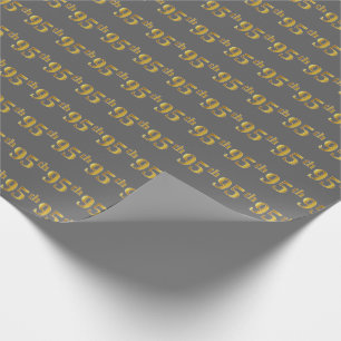 Papier Cadeau Gris, Faux Or 95e (Quatre-Vingt-Quinzième) Événeme