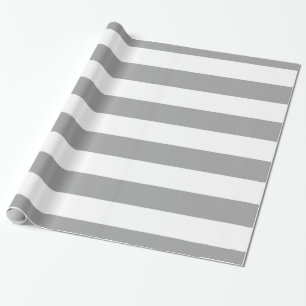 Papier Cadeau Gris foncé, motif à rayures blanches XL