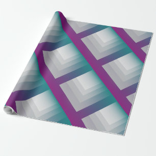 Papier Cadeau gris magenta turquoise