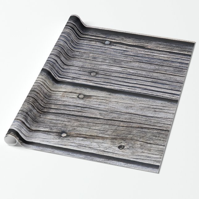 Papier Cadeau Gris Météo-board Effet Barne Siding (Déroulé)