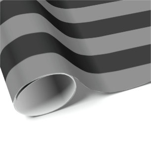 Papier Cadeau Gris moyen et rayure noire