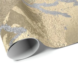 Papier Cadeau Gris Or rose Argent Marbre brillant métal brillant