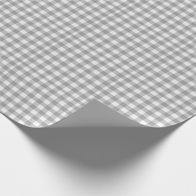 Papier Cadeau Gris Plaid En vichy Country Farmhouse Simple (Coin)