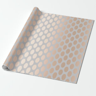 Papier Cadeau Gris rose de motif de pois d'or de poussin éléga