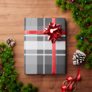 Papier Cadeau Gris sur plaid gris
