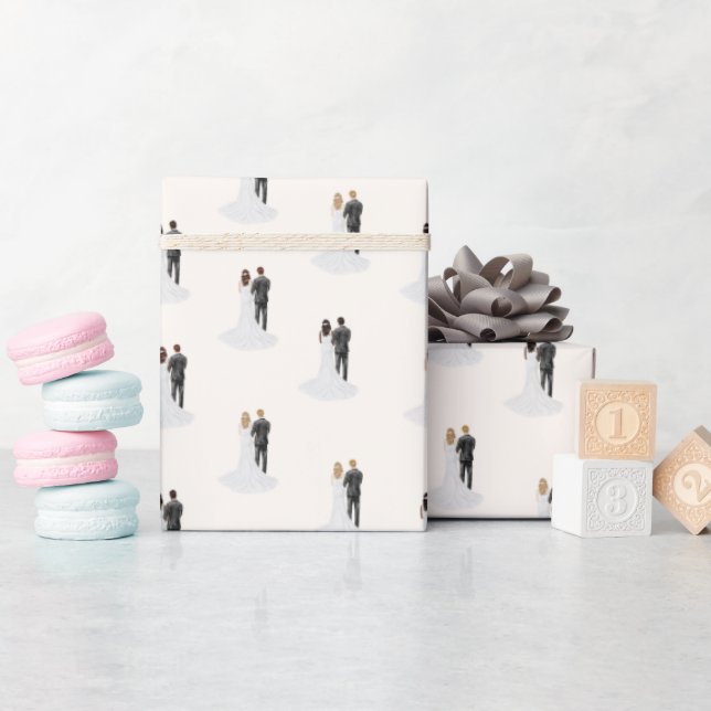 Papier Cadeau Groom Et Mariée Pour Fête des mariées Mariage (Baby Shower)
