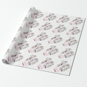 Papier Cadeau Gros 10e anniversaire fille photo Collage Fleur ro