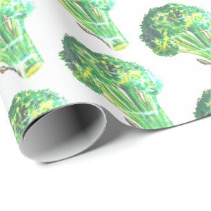 Papier Cadeau Gros brocoli couleur verte dissous emballage cadea