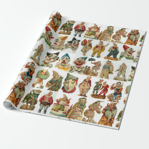 Papier Cadeau Gros clowns Vintages