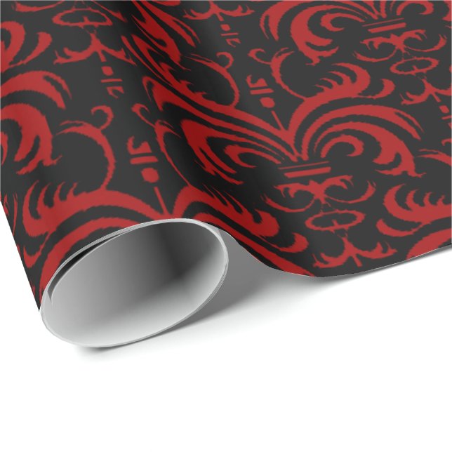 Papier Cadeau Gros Damas Gras (Rouge) (Coin rond)