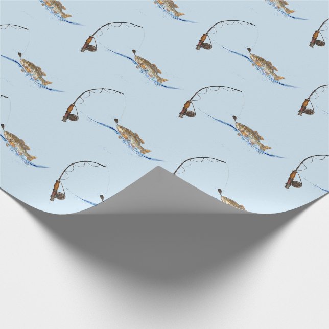 Papier Cadeau gros poisson à hameçon (Coin)