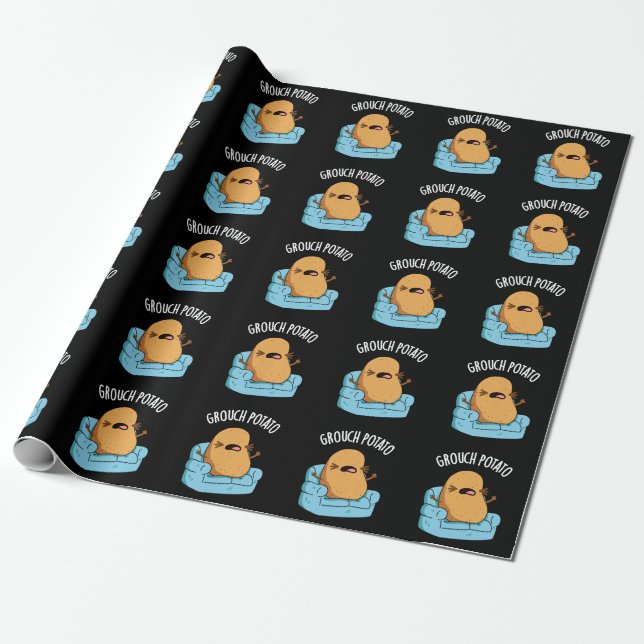 Papier Cadeau Groupement Pomme de terre Fantaisie Veggie Puns Da (Déroulé)