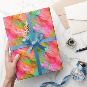Papier Cadeau Grue colorée Fleur Wavy Texture