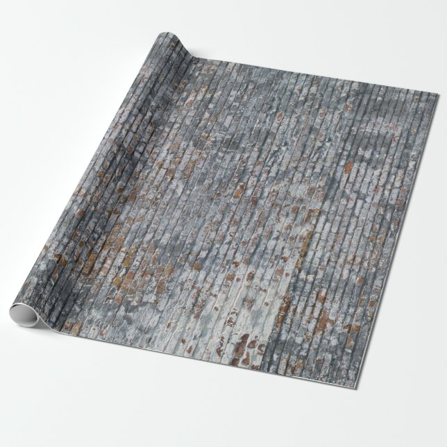 Papier Cadeau Grunge Red n Gris Brick Papier d'enveloppement de  (Déroulé)