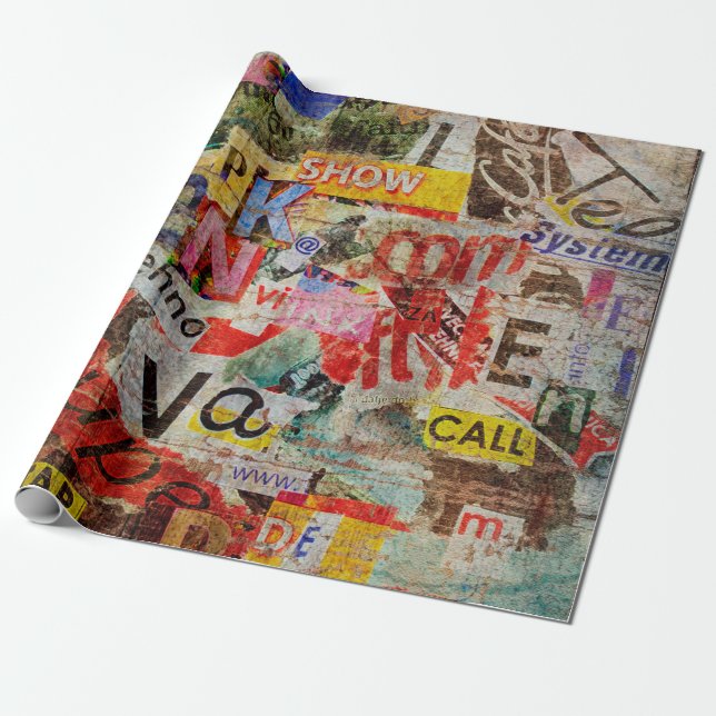 Papier Cadeau Grunge texturé design arrière - plan avec vieux dé (Déroulé)