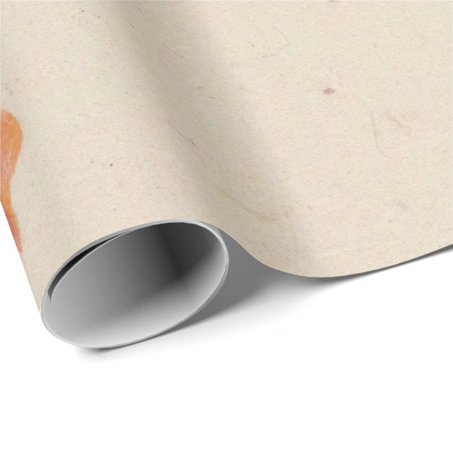 Papier Cadeau Grungy Florale Naturelle Shabby Terre Poppes Mulbe (Coin rond)