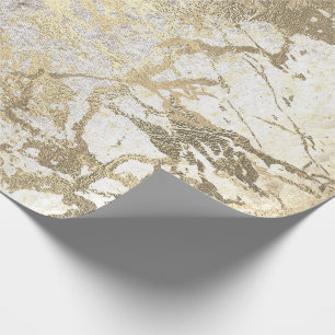 Papier Cadeau Grungy Molten Or Marbre précoce brillant métalliqu