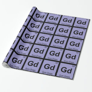 Papier Cadeau Gu - Gum Drops Chimie Symbole de table périodique