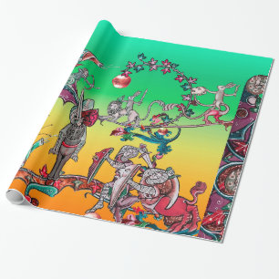 PAPIER CADEAU GUERRE BESTIAIRE MÉDIÉVALE, CHEVALIERS, ESPACES GÉ