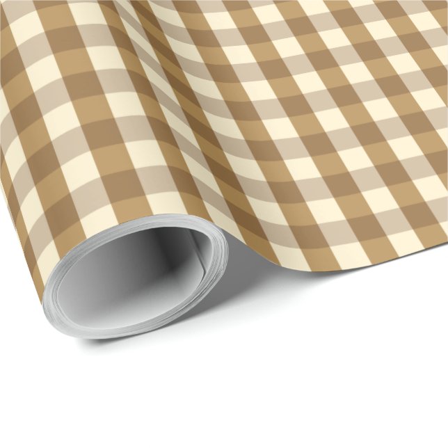 Papier Cadeau Guingan Brown (Coin rond)