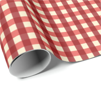 Papier Cadeau Guingan rouge