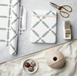 Papier Cadeau Guirlande de clochettes argentées de Noël