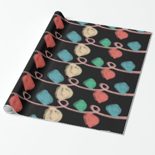 Papier Cadeau Guirlande de Noël avec dessins sur tableau noir