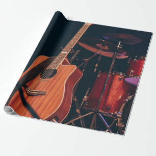 Papier Cadeau Guitare acoustique cool