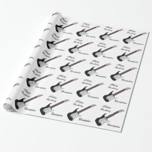 Papier Cadeau Guitare électrique personnalisée Anniversaire