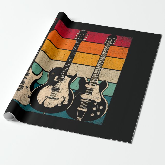 Papier Cadeau Guitare rétro (Déroulé)