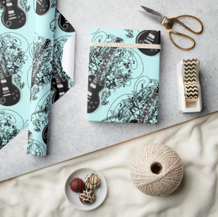 Papier Cadeau Guitare Rock n Roll