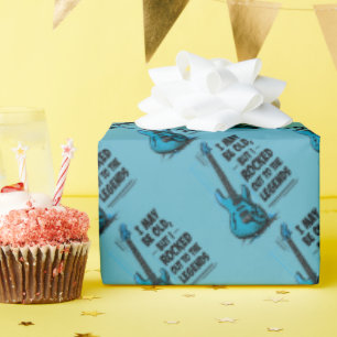 Papier Cadeau Guitare vintage Retro Rock Legend Musique nostalgi