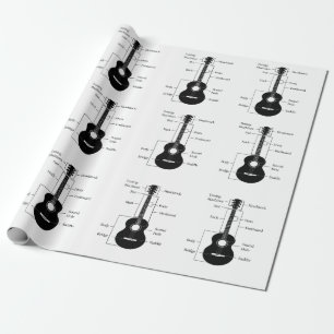 Papier Cadeau Guitares électriques et acoustiques Musique Note N