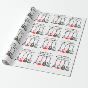 Papier Cadeau Guitares électriques et acoustiques Note de musiqu