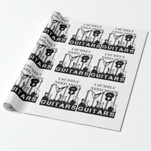 Papier Cadeau Guitares électriques et acoustiques Note de musiqu