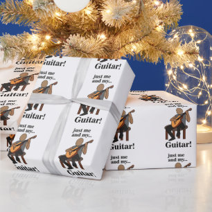 Papier Cadeau Guitariste Jouant de la Guitare Anniversaire