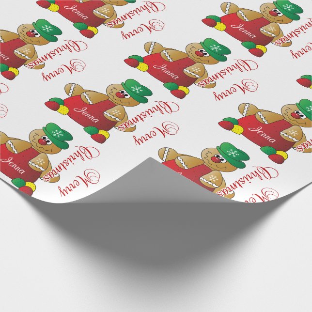 Papier Cadeau Gumdrops de pain d'épices de Noël (Coin)