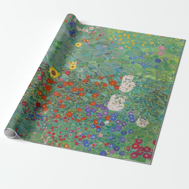 Papier Cadeau Gustav Klimt - Jardin de campagne avec tournesols (Déroulé)