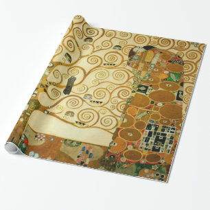 Papier Cadeau Gustav Klimt L'Arbre De Vie Art Nouveau Vintage