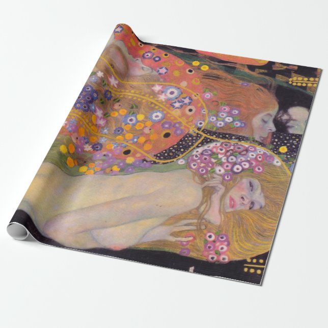 Papier Cadeau Gustav Klimt - Serpents d'eau II (Déroulé)