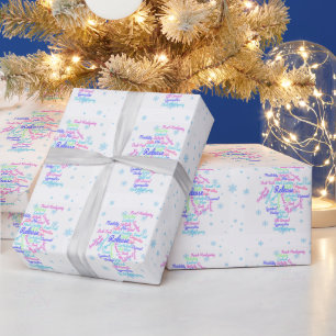 Papier Cadeau Gymnastique artistique Mot Cloud Snowflake