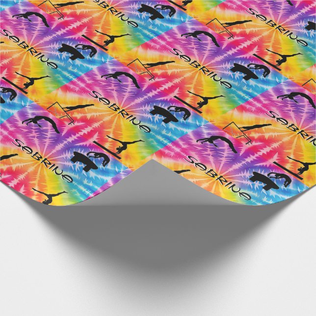 Papier Cadeau Gymnastique des filles Cravate arc-en-ciel (Coin)