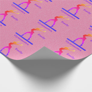 Papier Cadeau Gymnastique filles rose étincelle