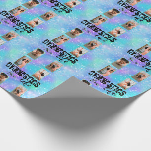 Papier Cadeau Gymnastique Life Pastel Nom personnalisé & 4 Photo