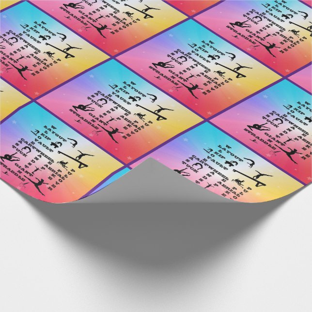 Papier Cadeau Gymnastique Mot-de-passe Rainbow Stars (Coin)