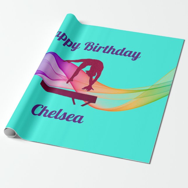 Papier Cadeau Gymnastique Papier d'enveloppement d'anniversaire (Déroulé)