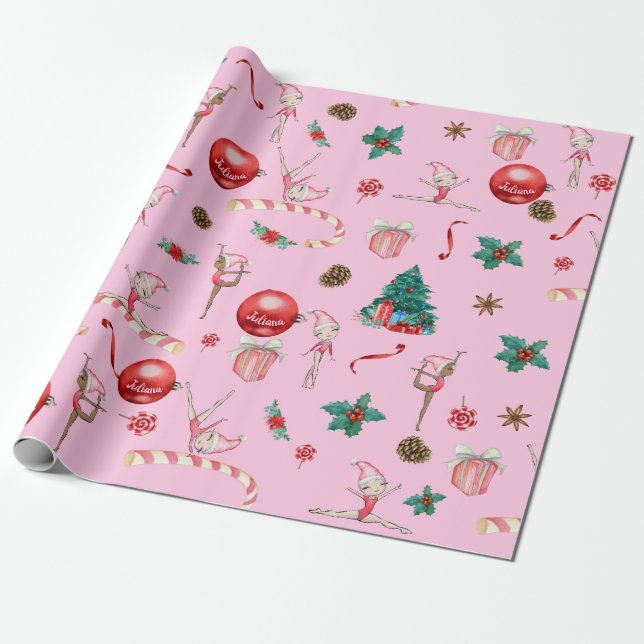 Papier Cadeau Gymnastique Papier d'enveloppement de Noël Ajouter (Déroulé)