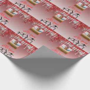 Papier Cadeau Gymnastique Parties scintillant rouge et argent Dr